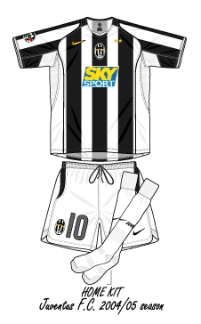Football teams shirt and kits fan Juventus FC Serie A 2004 05